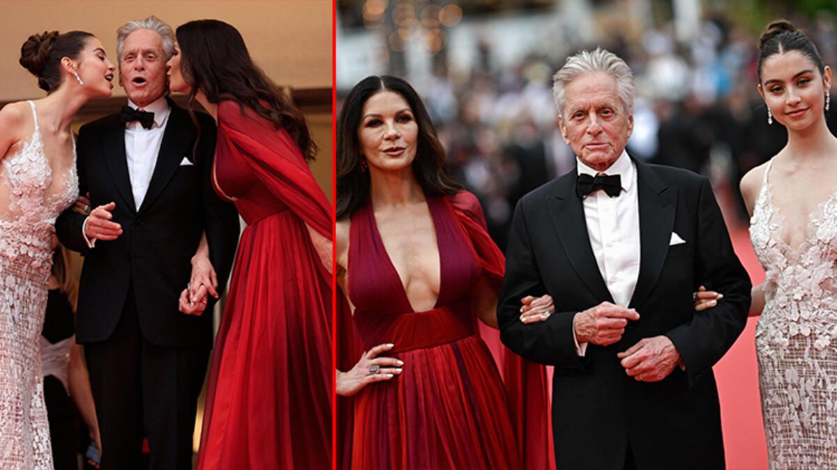 Cannes Sinema Şenliği: Kırmızı halıda Michael Douglas çıkarması! Kızlarıyla açılışa damga vurdular
