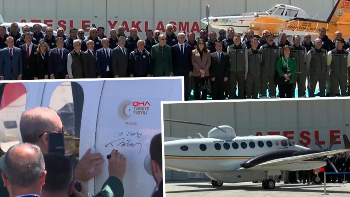 Cumhurbaşkanı Erdoğan, yangın söndürme uçağı teslim merasimine katıldı