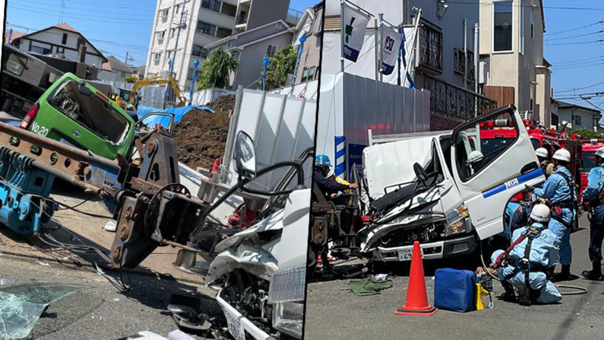 Japonya’da vinç araçların üzerine devrildi: 1 meyyit, 1 yaralı
