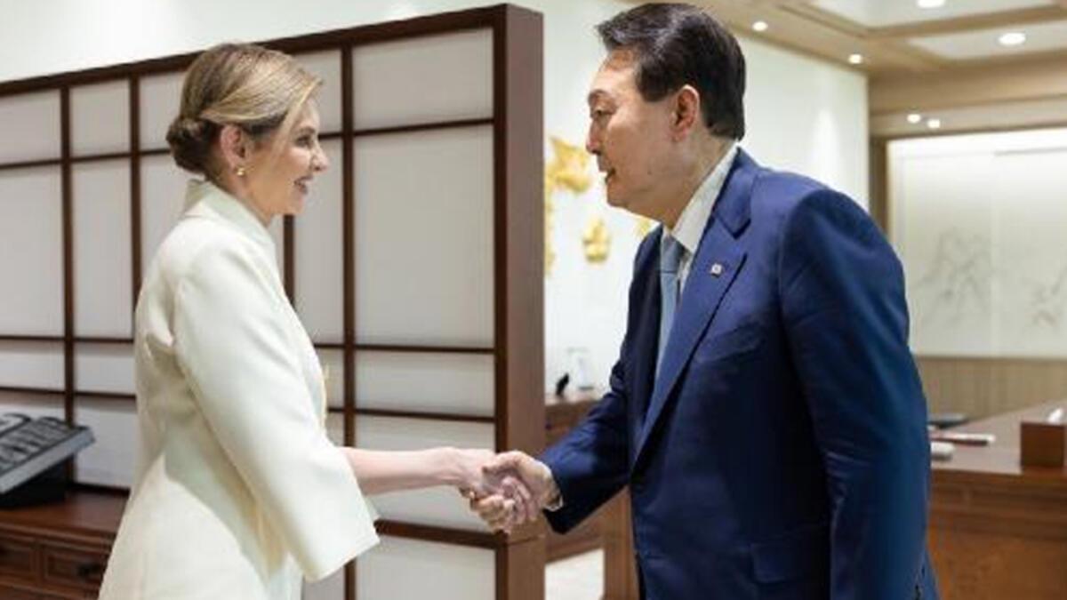 Olena Zelenska, Güney Kore başkanı Yeol ile görüştü