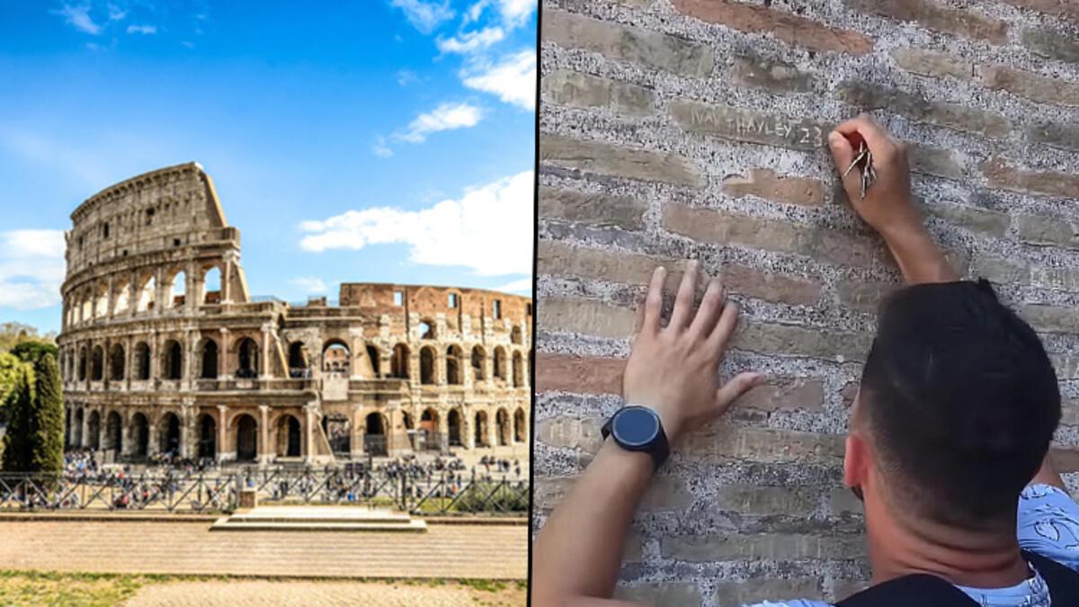 İtalya’da Kolezyum'a isim kazıyan turist aranıyor