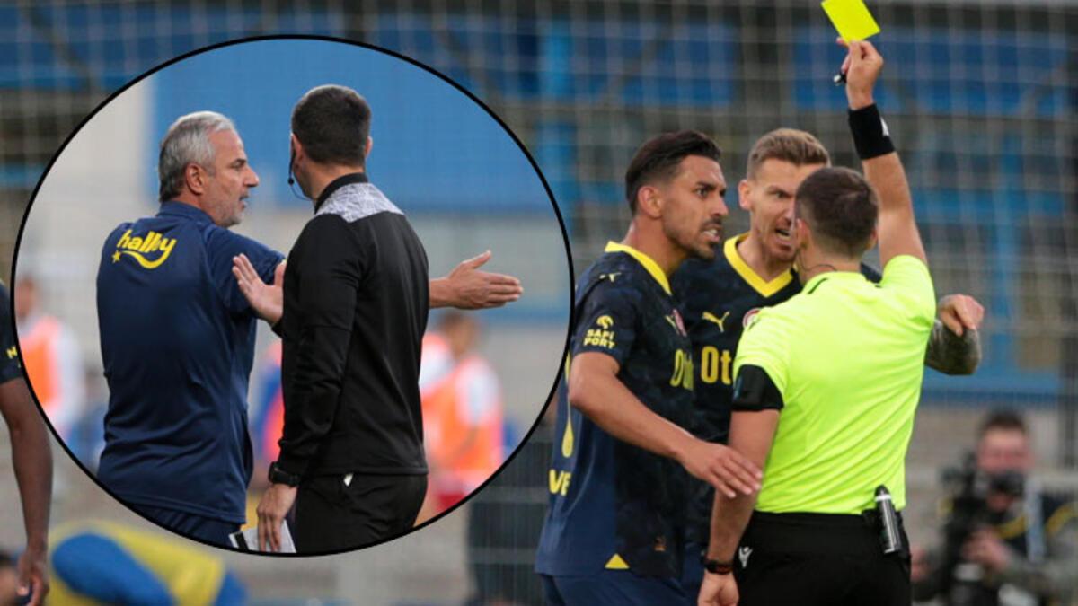 Fenerbahçe - Kızılyıldız maçında gergin anlar! İsmail Kartal zahmetten çıktı, kırmızı kart gördü