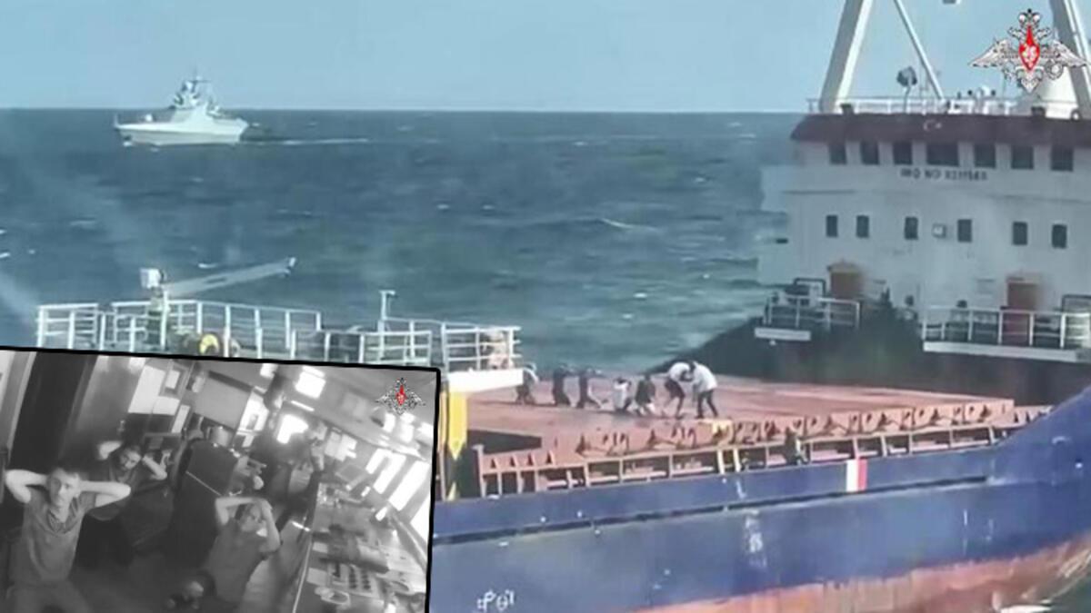 Rus askerinin Türk gemisine baskın anı kamerada