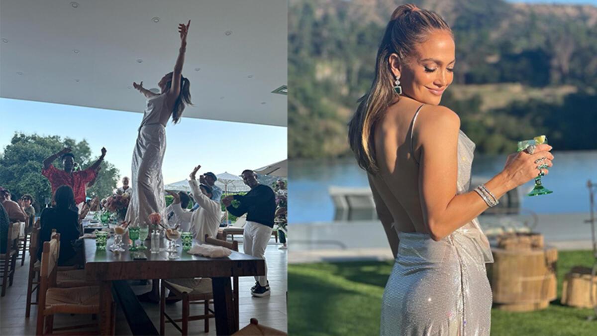 Yıllar geçiyor fakat o yaşlanmıyor: Jennifer Lopez doğum gününde masada dans etti
