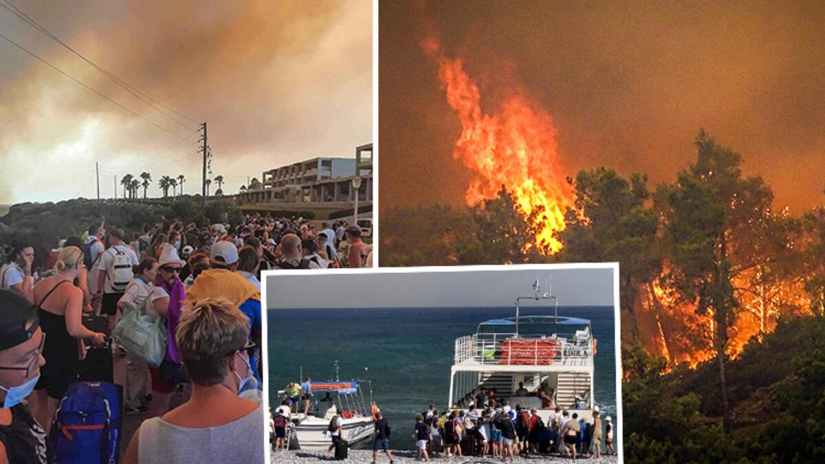 Yunanistan’ın Rodos adasında büyük yangın! Binlerce kişi tahliye edildi