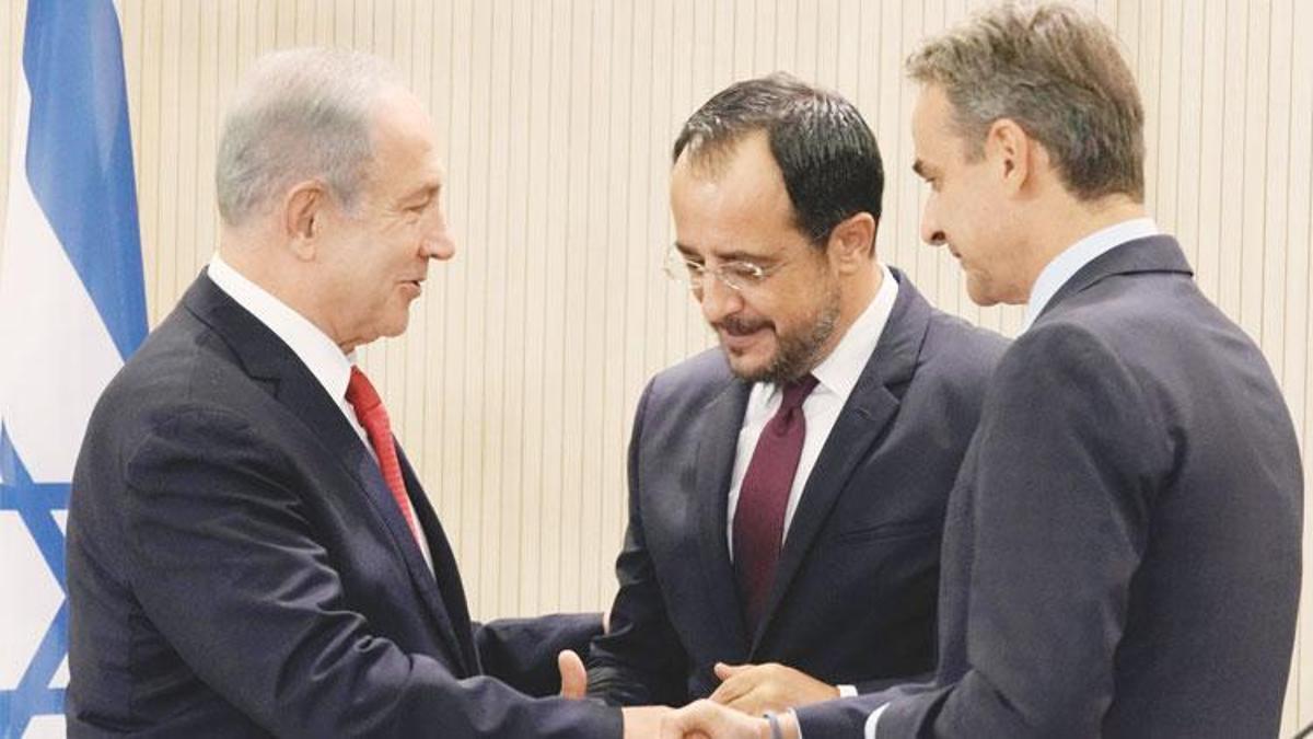 İsrail Başbakanı ve Rum-Yunan ikilisi... Doğu Akdeniz’de 9’uncu sefer tıpkı poz
