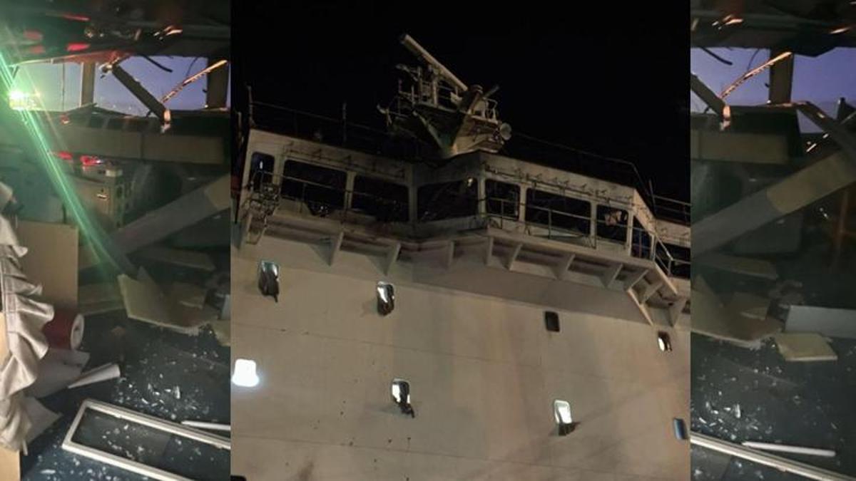 İmajlar ortaya çıktı: Odessa'da ticari geminin vurulma anı