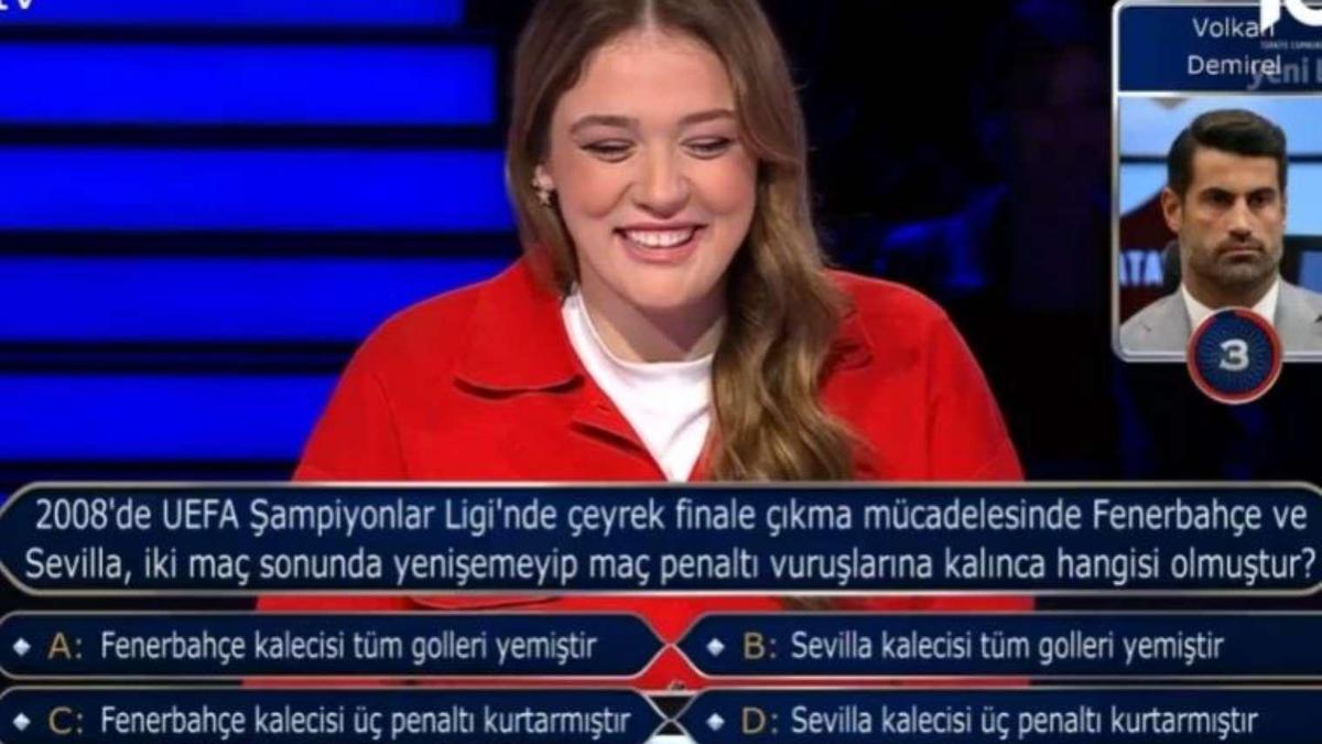 Kim Milyoner Olmak İster'de şampiyonlar gecesi... Zehra Güneş'e Fenerbahçe sorusu! Jokerini Volkan Demirel'den yana kullandı...
